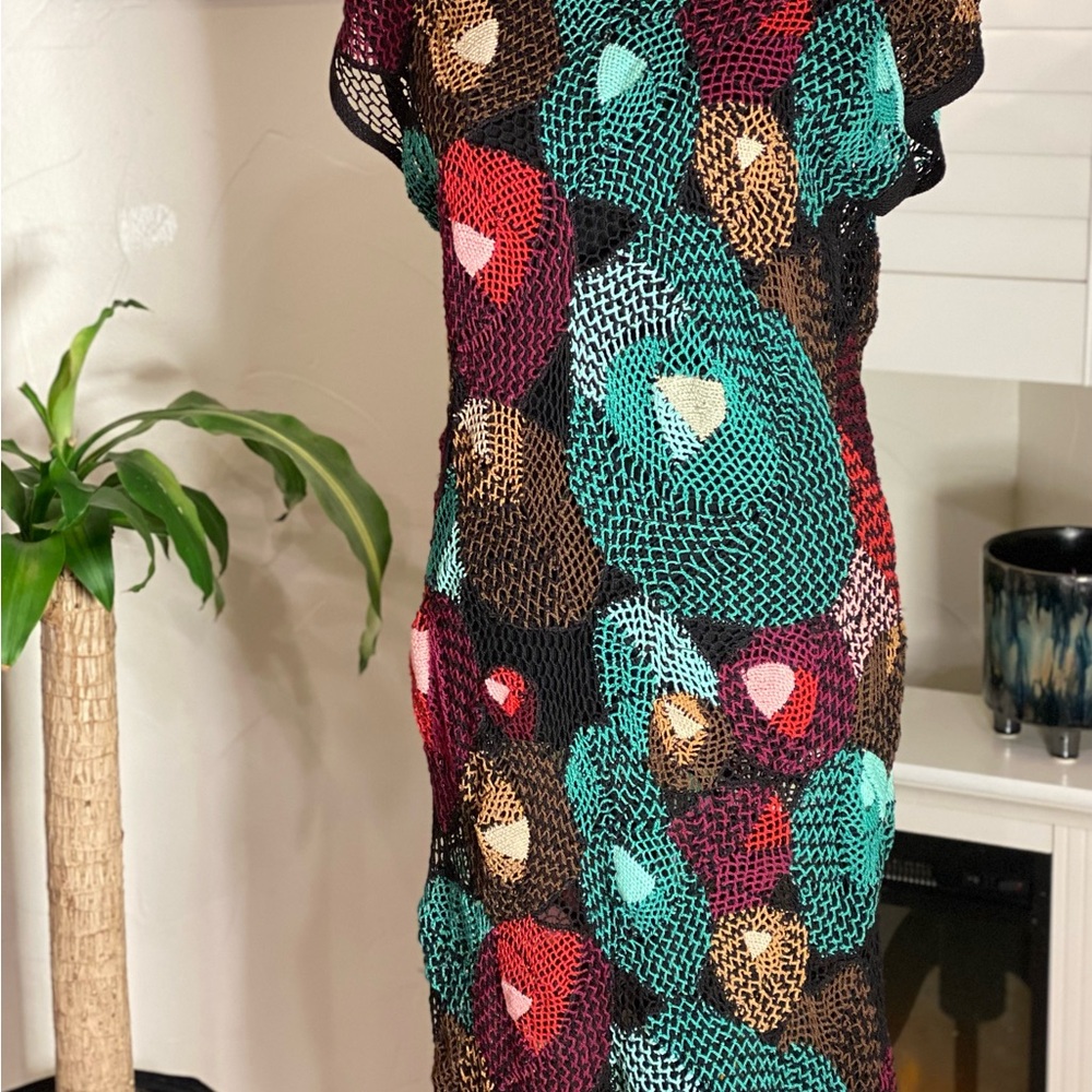 Vibrant Crochet Midi Dress- Handmade!